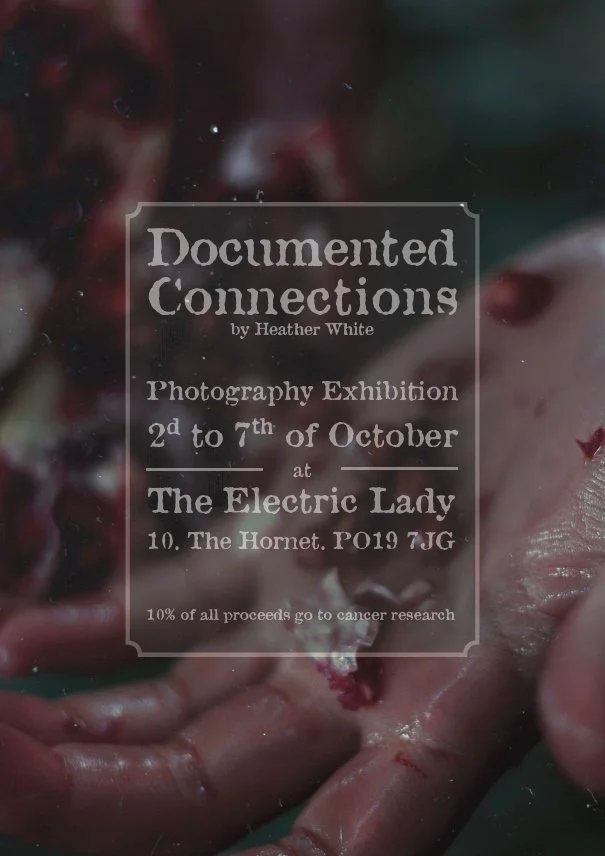 The printed poster for the Documented Connections exhibition